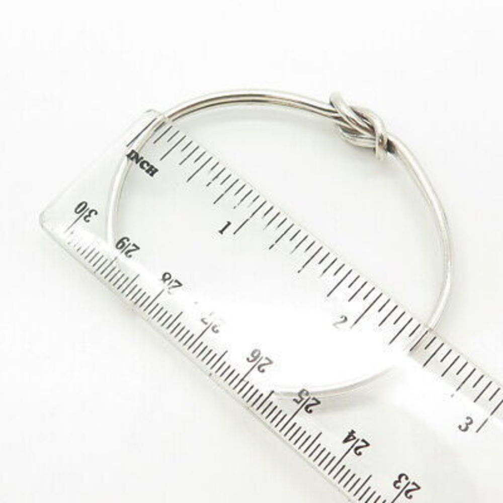 925 Sterling Silver Vintage Knot Adjustable Cudd Bracelet 6.5" - Picture 3 of 8